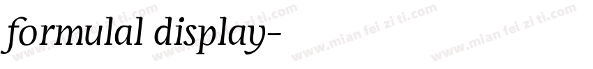 formulal display字体转换